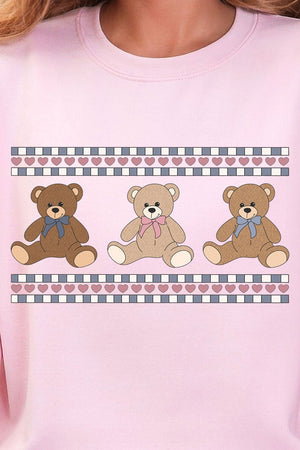 Tiny Teddy Trio Heavy - weight Crew Sweatshirt - Wholesale Accessory Market