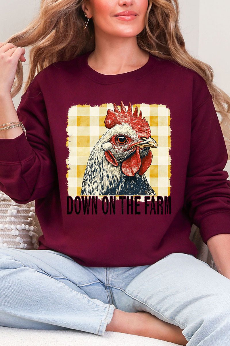 Down On The Farm Chicken Heavy Blend Crew Sweatshirt - Wholesale Accessory Market