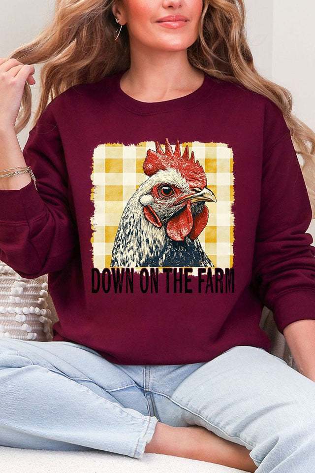 Down On The Farm Chicken Heavy Blend Crew Sweatshirt - Wholesale Accessory Market