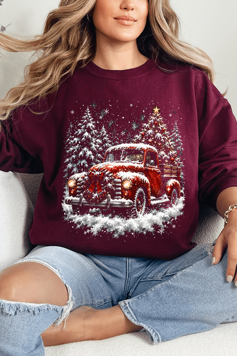 Evergreen Christmas Drive Heavy Blend Crew Sweatshirt - Wholesale Accessory Market