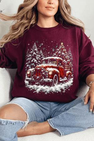 Evergreen Christmas Drive Heavy Blend Crew Sweatshirt - Wholesale Accessory Market