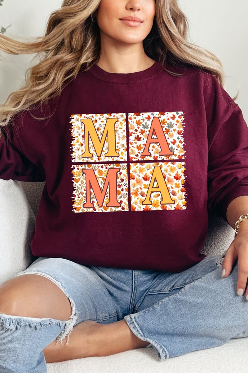 Falling Leaves Mama Heavy Blend Crew Sweatshirt - Wholesale Accessory Market