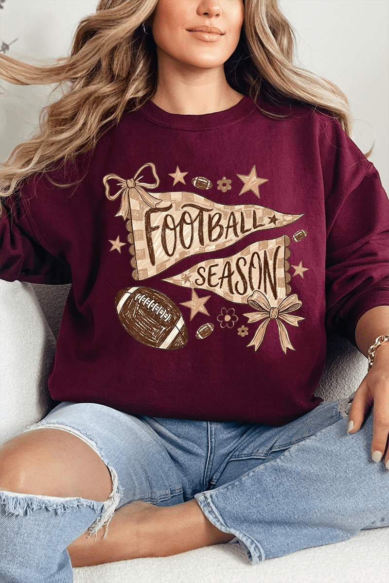 Football Season Doodle Heavy Blend Crew Sweatshirt - Wholesale Accessory Market
