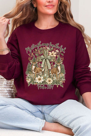 My Strength Woodland Deer Heavy Blend Crew Sweatshirt - Wholesale Accessory Market