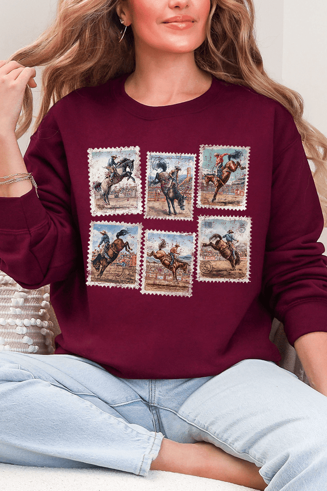 Rodeo Stamps Heavy Blend Crew Sweatshirt - Wholesale Accessory Market