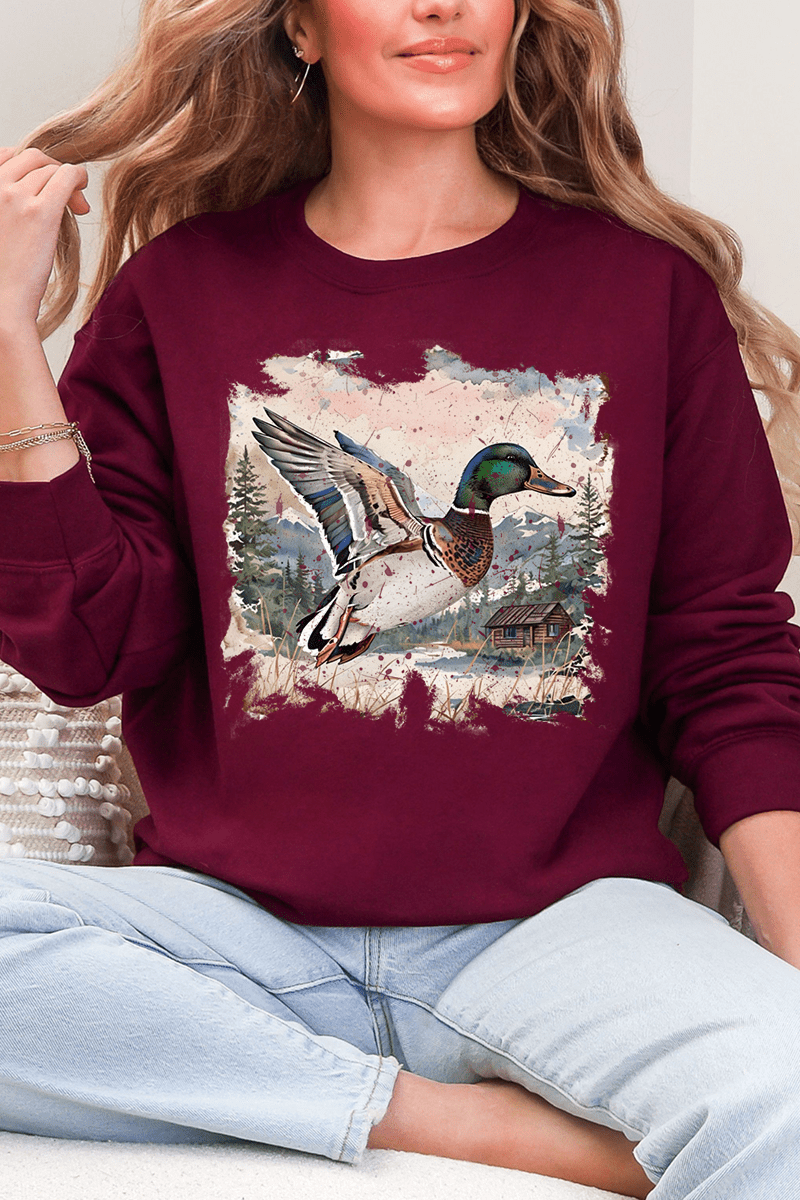 Side Bows Mallard Mountins Heavy - weight Crew Sweatshirt - Wholesale Accessory Market