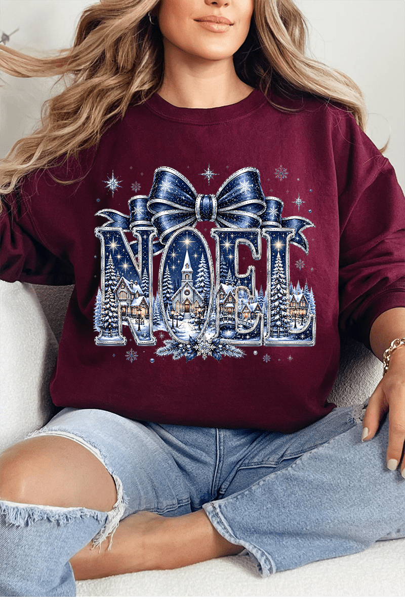 Starlit Noel Village Heavy Blend Crew Sweatshirt - Wholesale Accessory Market
