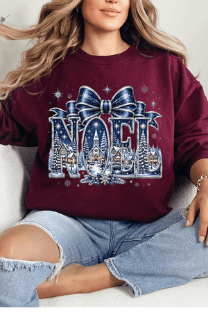Starlit Noel Village Heavy Blend Crew Sweatshirt - Wholesale Accessory Market