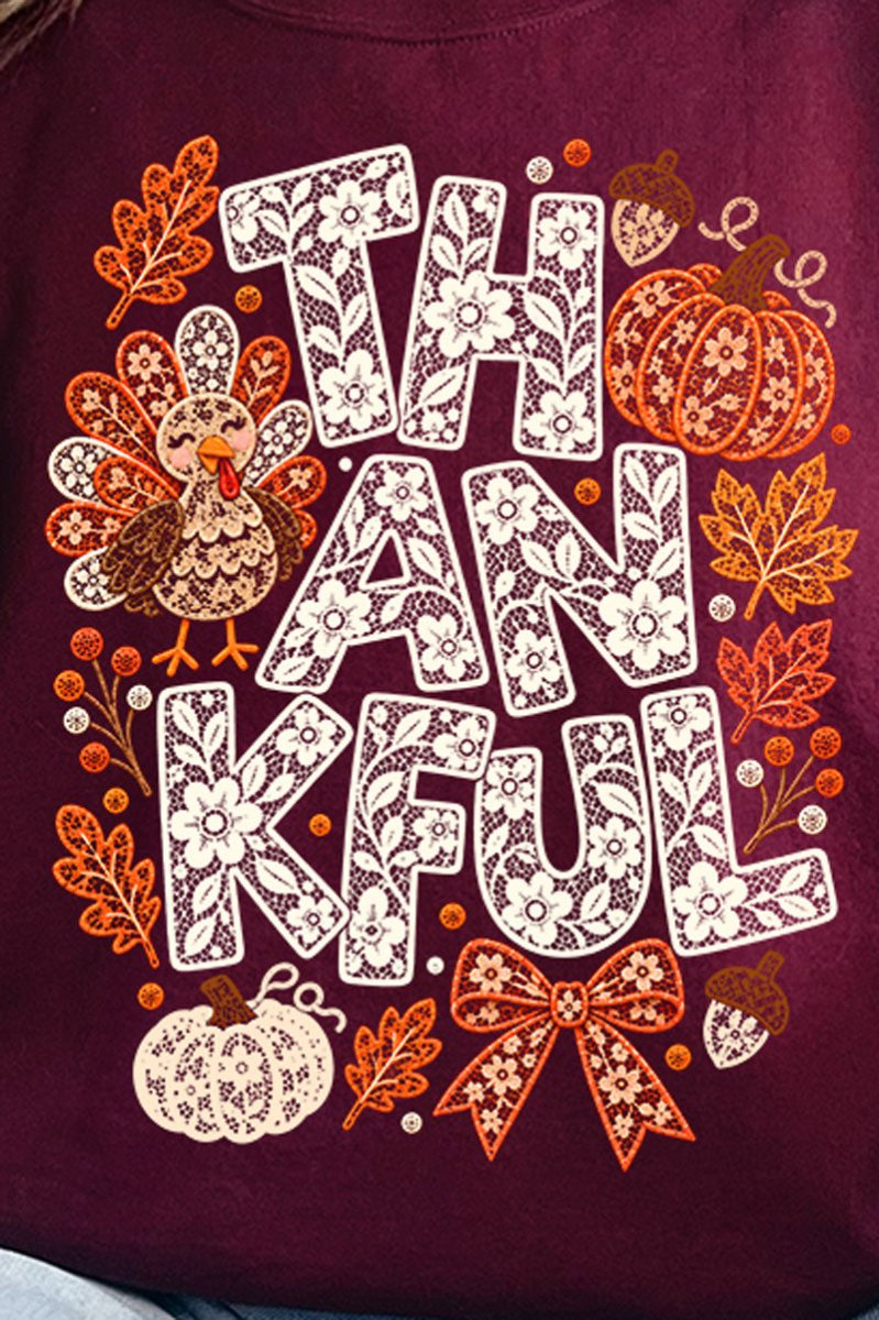 Thankful Lacework Heavy Blend Crew Sweatshirt - Wholesale Accessory Market