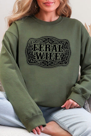 Belt Buckle Feral Wife Heavy Blend Crew Sweatshirt - Wholesale Accessory Market