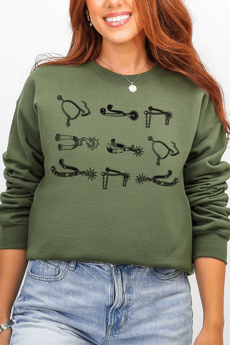 Boot Spurs Heavy Blend Crew Sweatshirt - Wholesale Accessory Market