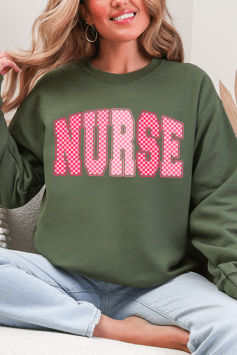 Checkered Care Heavy Blend Crew Sweatshirt - Wholesale Accessory Market