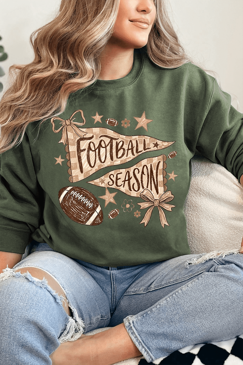 Football Season Doodle Heavy Blend Crew Sweatshirt - Wholesale Accessory Market