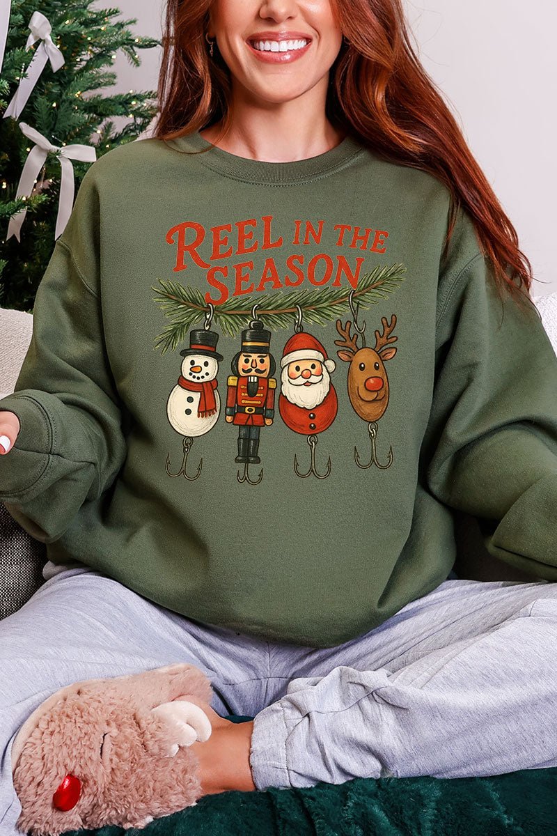 Reel In The Season Heavy Blend Crew Sweatshirt - Wholesale Accessory Market