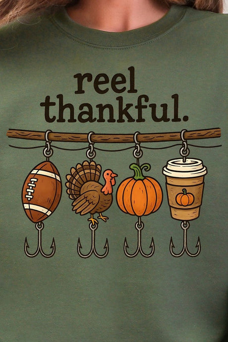 Reel Thankful Heavy Blend Crew Sweatshirt - Wholesale Accessory Market