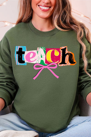 Retro Teach Ribbon Heavy Blend Crew Sweatshirt - Wholesale Accessory Market
