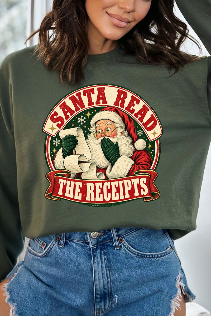Santa Read The Receipts Heavy Blend Crew Sweatshirt - Wholesale Accessory Market
