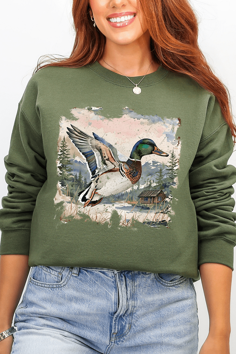 Side Bows Mallard Mountins Heavy - weight Crew Sweatshirt - Wholesale Accessory Market