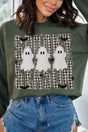 Spooky Season Gingham & Ghosts Heavy Blend Crew Sweatshirt - Wholesale Accessory Market