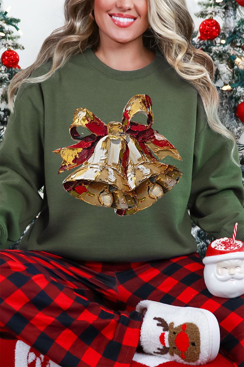 The Painted Christmas Bells Heavy Blend Crew Sweatshirt - Wholesale Accessory Market
