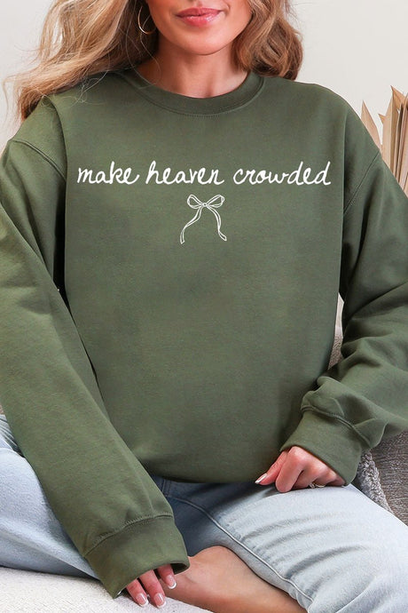 White Make Heaven Crowded Coquette Heavy Blend Crew Sweatshirt - Wholesale Accessory Market