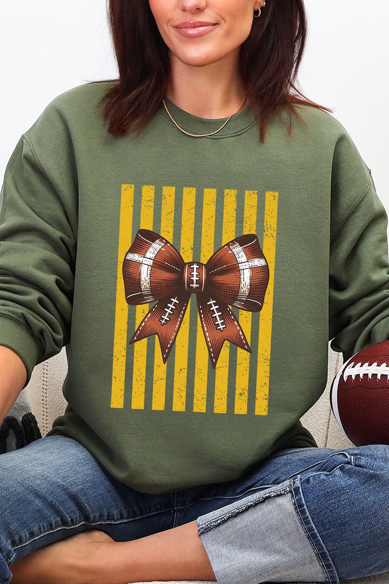 Yellow Gold Varsity Bow Heavy Blend Crew Sweatshirt - Wholesale Accessory Market