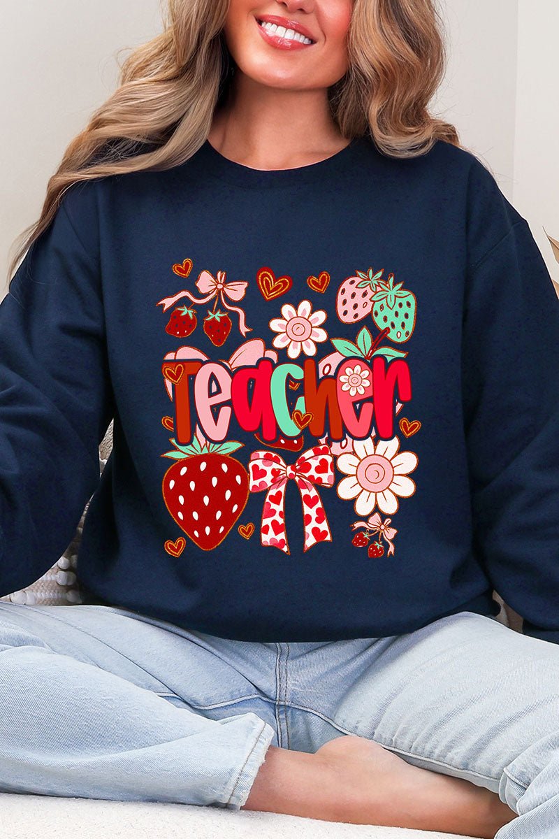 Berry Sweet Teacher Heavy Blend Crew Sweatshirt - Wholesale Accessory Market