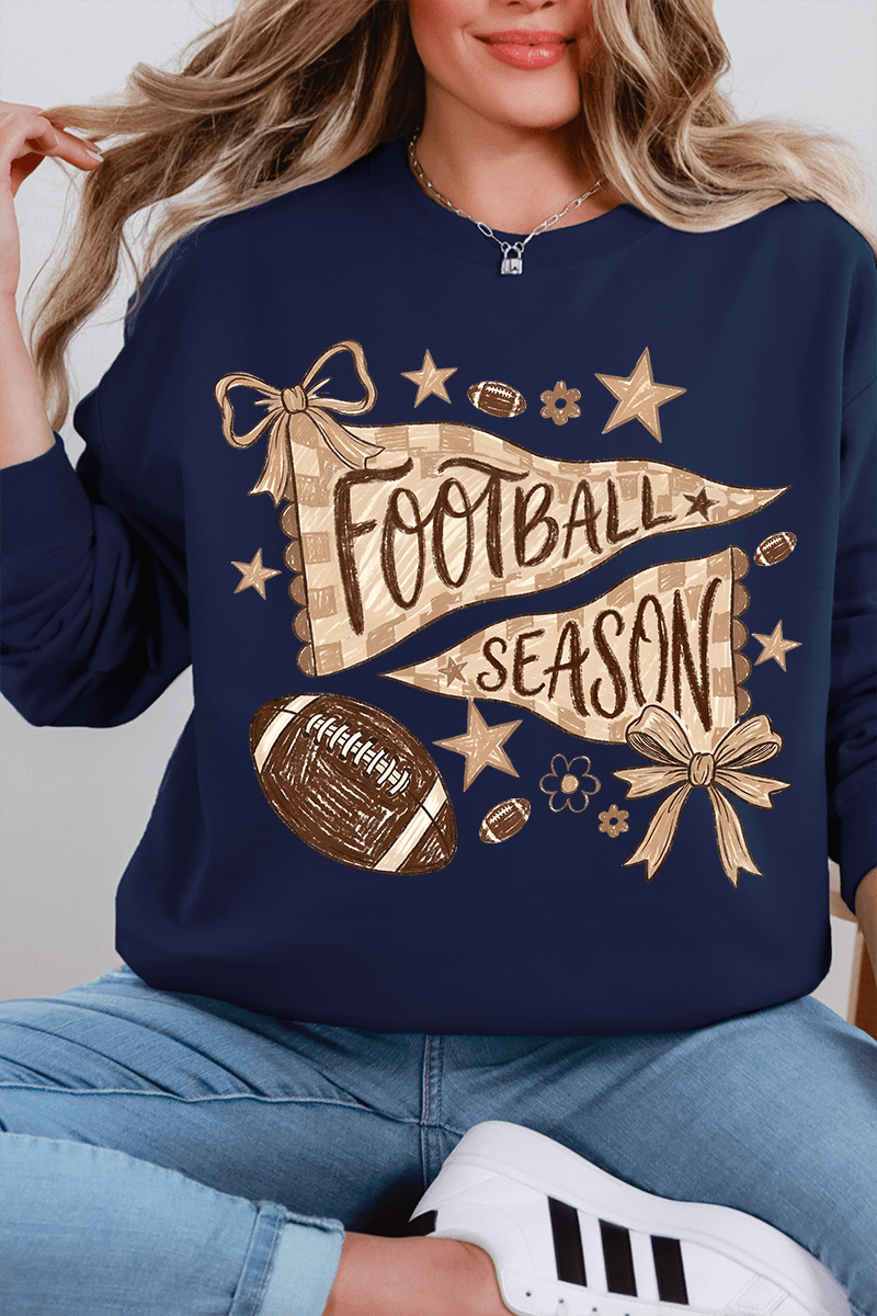 Football Season Doodle Heavy Blend Crew Sweatshirt - Wholesale Accessory Market