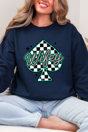 Lucky Spade Wifey Heavy Blend Crew Sweatshirt - Wholesale Accessory Market