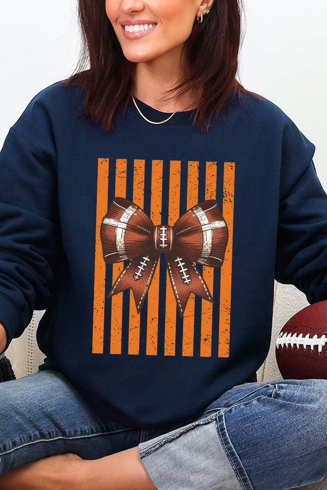 Orange Varsity Bow Heavy Blend Crew Sweatshirt - Wholesale Accessory Market