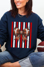 Red & White Varsity Bow Heavy Blend Crew Sweatshirt - Wholesale Accessory Market