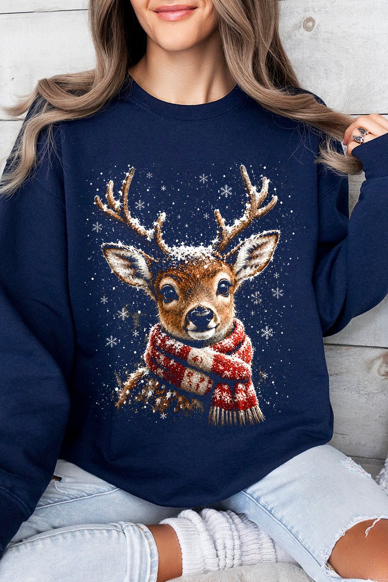 Snow Kissed Reindeer Heavy Blend Crew Sweatshirt - Wholesale Accessory Market