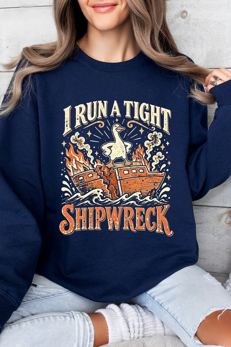 Tight Shipwreck Goose Heavy Blend Crew Sweatshirt - Wholesale Accessory Market