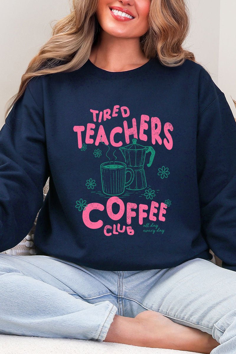 Tired Teachers Coffee Club Heavy Blend Crew Sweatshirt - Wholesale Accessory Market