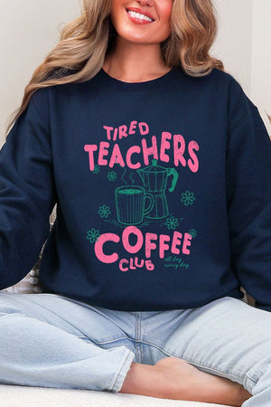 Tired Teachers Coffee Club Heavy Blend Crew Sweatshirt - Wholesale Accessory Market