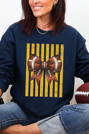 Yellow Gold Varsity Bow Heavy Blend Crew Sweatshirt - Wholesale Accessory Market