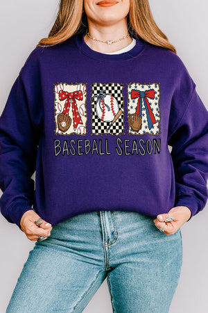 Baseball Season Ribbon Heavy Blend Crew Sweatshirt - Wholesale Accessory Market