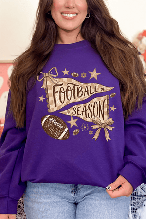 Football Season Doodle Heavy Blend Crew Sweatshirt - Wholesale Accessory Market