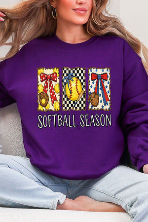 Softball Season Ribbon Heavy Blend Crew Sweatshirt - Wholesale Accessory Market