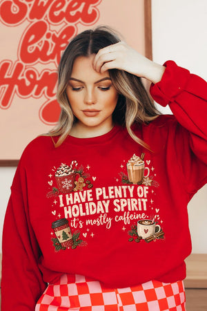 Caffeinated Holiday Spirit Heavy Blend Crew Sweatshirt - Wholesale Accessory Market