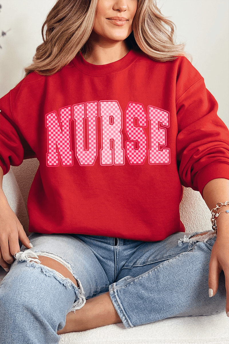 Checkered Care Heavy Blend Crew Sweatshirt - Wholesale Accessory Market