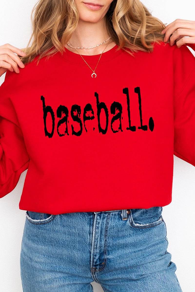 Distressed Baseball. Heavy Blend Crew Sweatshirt - Wholesale Accessory Market