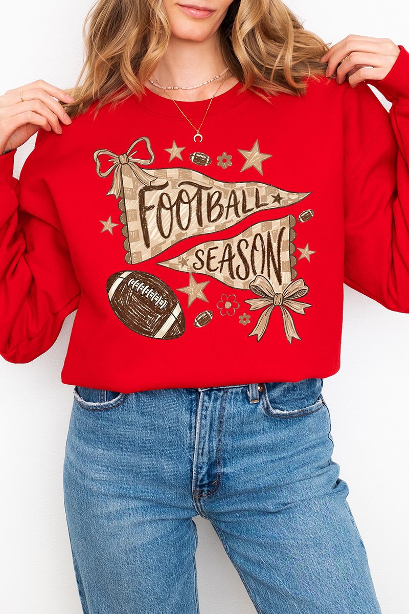 Football Season Doodle Heavy Blend Crew Sweatshirt - Wholesale Accessory Market