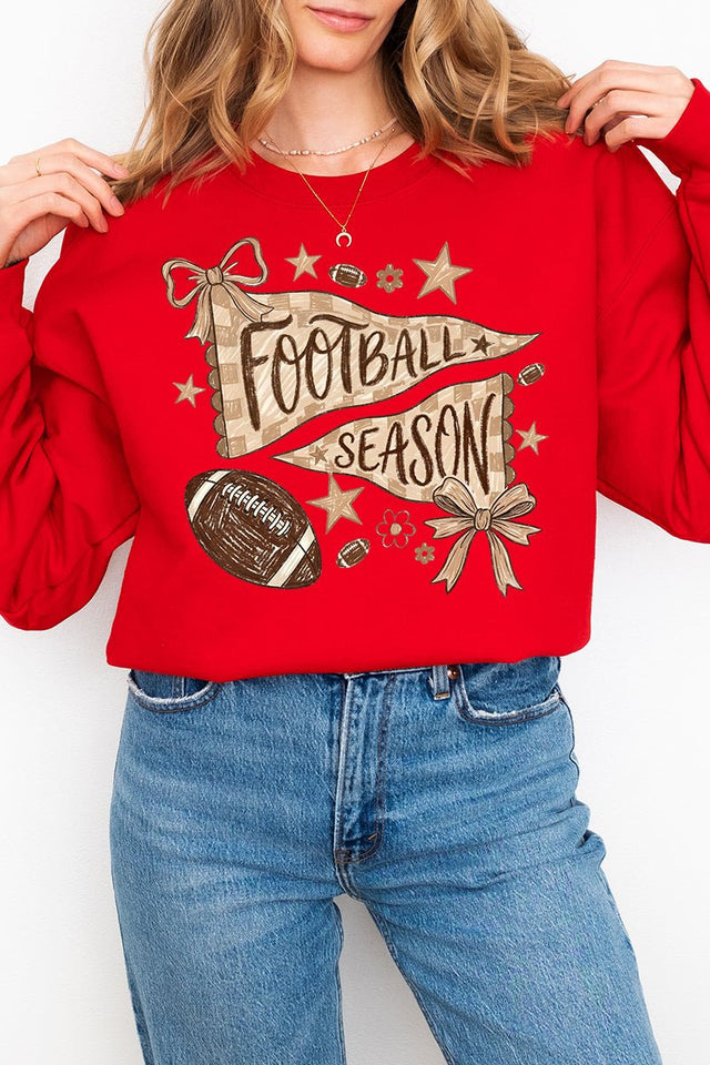 Football Season Doodle Heavy Blend Crew Sweatshirt - Wholesale Accessory Market