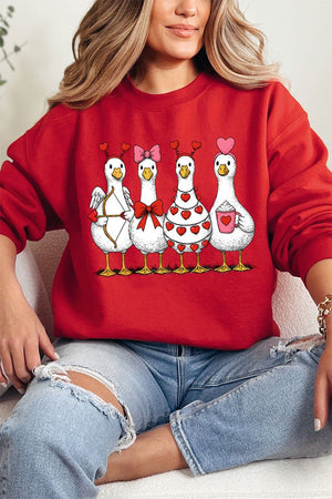 Geese In Love Formation Heavy Blend Crew Sweatshirt - Wholesale Accessory Market