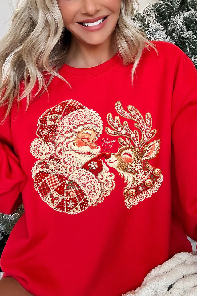 Santa's Christmas Boop Heavy Blend Crew Sweatshirt - Wholesale Accessory Market