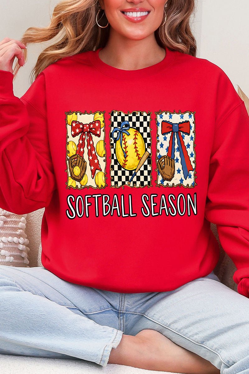 Softball Season Ribbon Heavy Blend Crew Sweatshirt - Wholesale Accessory Market