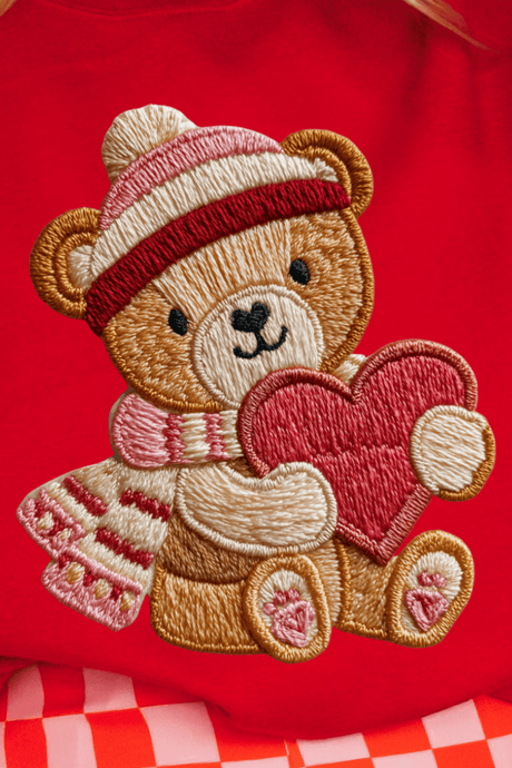 Teddy's Threaded Heart Heavy Blend Crew Sweatshirt - Wholesale Accessory Market