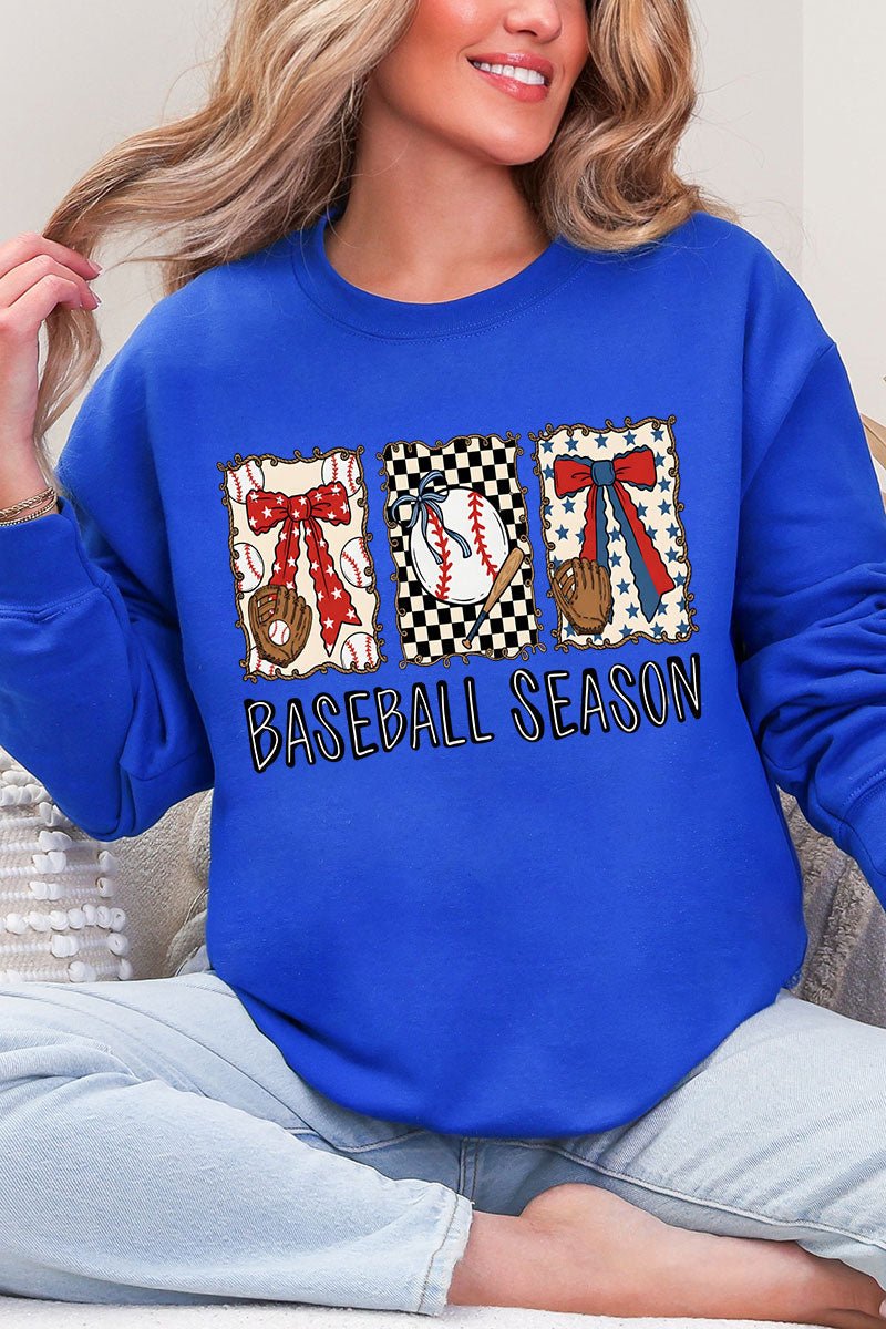 Baseball Season Ribbon Heavy Blend Crew Sweatshirt - Wholesale Accessory Market