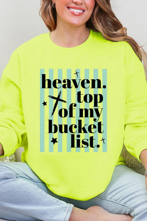 Heaven, Top Of My Bucket List Heavy Blend Crew Sweatshirt - Wholesale Accessory Market